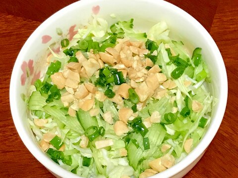ピーナッツドレッシングの野菜サラダ